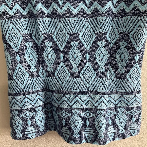 J. McLaughlin Tania Sleeveless Crew Neck Blue Jacquard Medium Blue color T37 - Picture 9 of 9